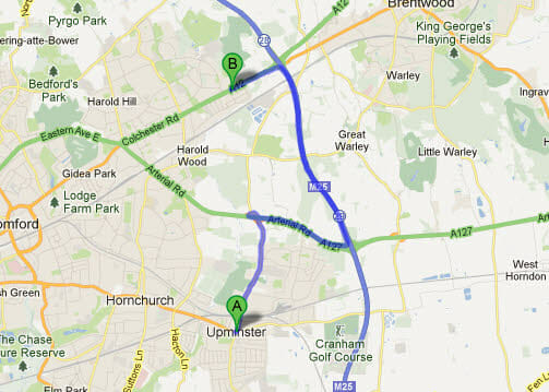 Directions from Upminster to Winning Smiles